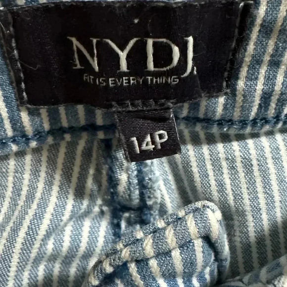 NYDJ Chloe Slim Fit Striped Ankle Cuff Jeans Size 14P - Picture 3 of 4